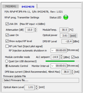 Automatic Level Control with 6GHz RFoF module