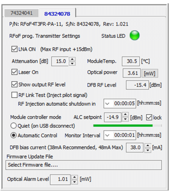 RFOptic has launched its ALC feature for up to 6GHz